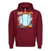 Burgundy school your text here Zipper Hoodie - NancyCooperArtShop