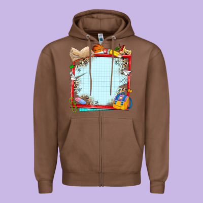 School Your Text Here Zipper Hoodie Designed By Nancycooperartshop
