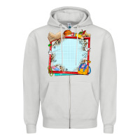 Dove Grey school your text here Zipper Hoodie - NancyCooperArtShop