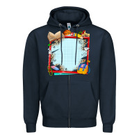 Navy school your text here Zipper Hoodie - NancyCooperArtShop