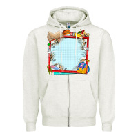 Oatmeal Heather school your text here Zipper Hoodie - NancyCooperArtShop
