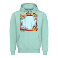 Seafoam school your text here Zipper Hoodie - NancyCooperArtShop