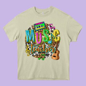Music Teacher Heavy Core Tee Designed By Texasbilliewilder