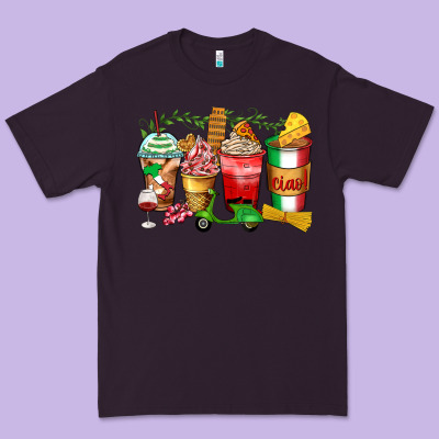 Italy Coffee Cups Premium Tee Designed By Zillion Design Studio
