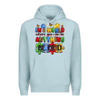 Blue Mist in a world where you can be anything be kind Premium Hoodie - JahusDesignShop