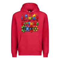 Cardinal in a world where you can be anything be kind Premium Hoodie - JahusDesignShop