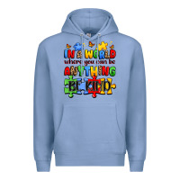 Colony Blue in a world where you can be anything be kind Premium Hoodie - JahusDesignShop
