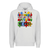 Dove Grey in a world where you can be anything be kind Premium Hoodie - JahusDesignShop