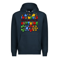 Navy in a world where you can be anything be kind Premium Hoodie - JahusDesignShop