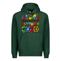Sports Green in a world where you can be anything be kind Premium Hoodie - JahusDesignShop