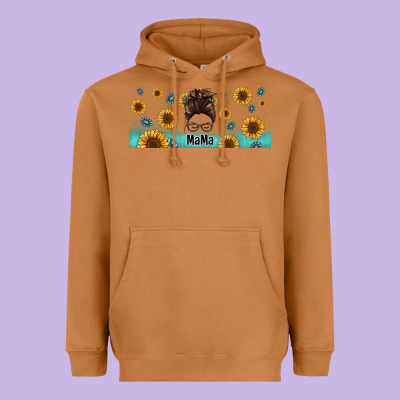 Western Mama Messy Bun Heavyweight Hoodie Designed By Jasminsmagicworld