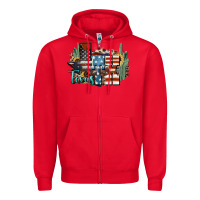 Red tx texas Zipper Hoodie - NancyCooperArtShop