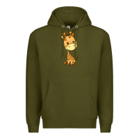 Army Green giraffe Premium Hoodie - texasbilliewilder