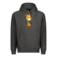 Charcoal Heather giraffe Premium Hoodie - texasbilliewilder