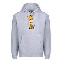 Heather Grey giraffe Premium Hoodie - texasbilliewilder