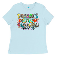 Baby Blue school's out for summer teacher life Ladies Tee - Zillion Design Studio
