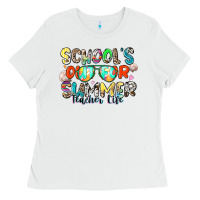 White school's out for summer teacher life Ladies Tee - Zillion Design Studio
