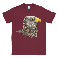 Burgundy American White Sea Eagle Head Classic Tee - LillyAllenDesigns