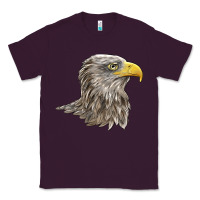 Plum American White Sea Eagle Head Classic Tee - LillyAllenDesigns