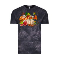 Cloud Black pumpkins daisies and fall leaf's ado Vintage Tee - AdoDesignShop