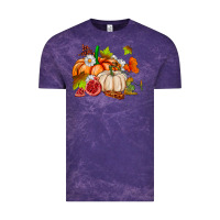Cloud Purple pumpkins daisies and fall leaf's ado Vintage Tee - AdoDesignShop