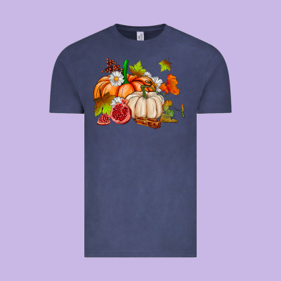 Pumpkins Daisies And Fall Leaf's Ado Vintage Tee Designed By Adodesignshop