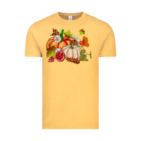 Vintage Mustard pumpkins daisies and fall leaf's ado Vintage Tee - AdoDesignShop