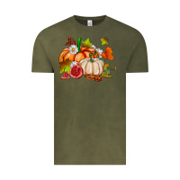 Vintage Olive pumpkins daisies and fall leaf's ado Vintage Tee - AdoDesignShop