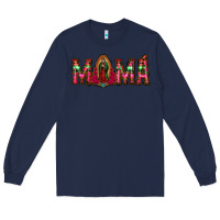 Navy mama floral aztec leopard Long Sleeve Tee - Jasminsmagicworld