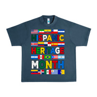 Midnight Navy hispanic haritage month flags Urban Heavy Tee - BundleAndBundleShop