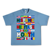 Pebble Blue hispanic haritage month flags Urban Heavy Tee - BundleAndBundleShop