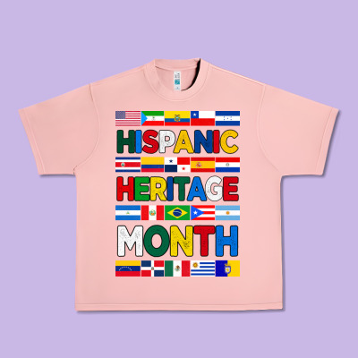 Hispanic Haritage Month Flags Urban Heavy Tee Designed By Bundleandbundleshop