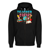 Black teacher crew Zipper Hoodie - NancyCooperArtShop