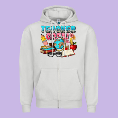 Teacher Crew Zipper Hoodie Designed By Nancycooperartshop