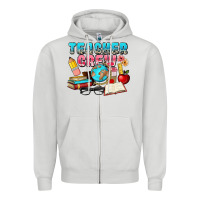 Dove Grey teacher crew Zipper Hoodie - NancyCooperArtShop