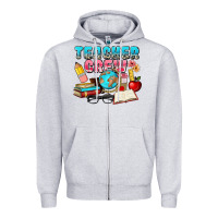 Heather Grey teacher crew Zipper Hoodie - NancyCooperArtShop