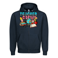 Navy teacher crew Zipper Hoodie - NancyCooperArtShop