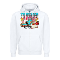 White teacher crew Zipper Hoodie - NancyCooperArtShop