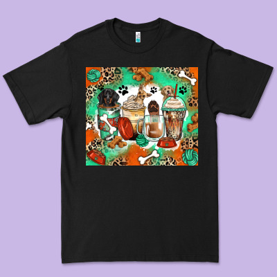 Dog Coffee Cups Premium Tee Designed By Zillion Design Studio