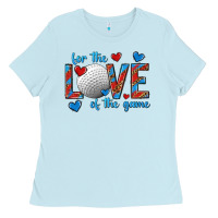 Baby Blue for the love of the game hockey Ladies Tee - texasbilliewilder