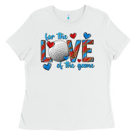 White for the love of the game hockey Ladies Tee - texasbilliewilder