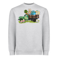 Heather Grey easter hunt i̇n truck Heavyweight Sweatshirt - AdoDesignShop