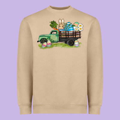 Easter Hunt İn Truck Heavyweight Sweatshirt Designed By Adodesignshop