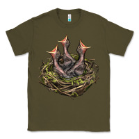 Army Green Bird Nest With Baby Birds Classic Tee - LillyAllenDesigns