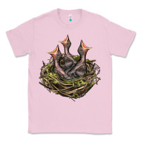 Bubblegum Pink Bird Nest With Baby Birds Classic Tee - LillyAllenDesigns
