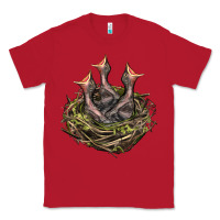 Red Bird Nest With Baby Birds Classic Tee - LillyAllenDesigns