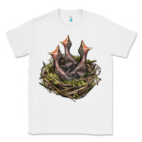 White Bird Nest With Baby Birds Classic Tee - LillyAllenDesigns