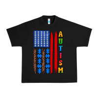 Black autism american flag Urban Heavy Tee - AdoDesignShop