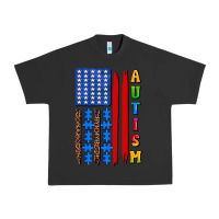Pigment Black autism american flag Urban Heavy Tee - AdoDesignShop