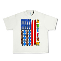 Pistachio autism american flag Urban Heavy Tee - AdoDesignShop